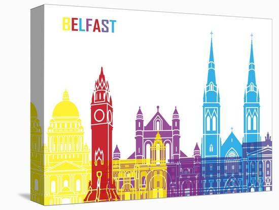 Belfast Skyline Pop-paulrommer-Stretched Canvas