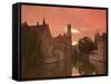 Belfort and River Dijver, Bruges, Belgium-Alan Copson-Framed Stretched Canvas