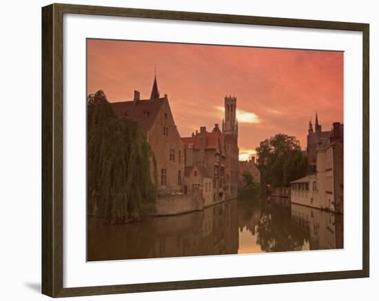 Belfort and River Dijver, Bruges, Belgium-Alan Copson-Framed Photographic Print