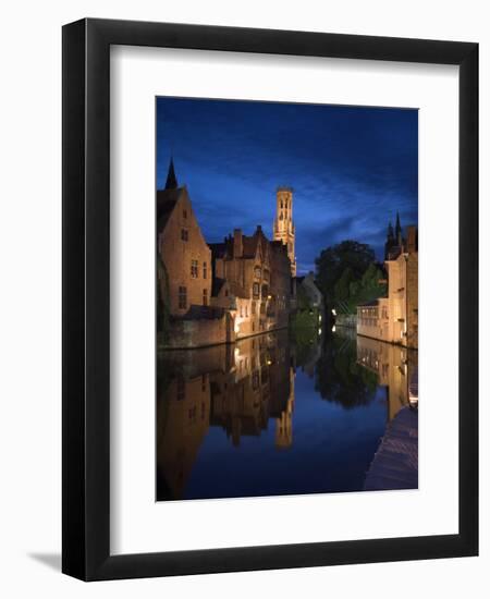 Belfort and River Dijver, Bruges, Flanders, Belgium-Alan Copson-Framed Photographic Print