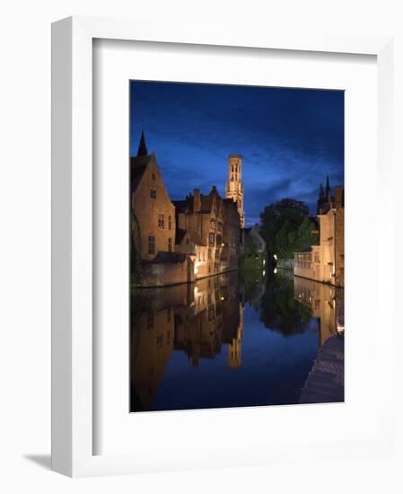 Belfort and River Dijver, Bruges, Flanders, Belgium-Alan Copson-Framed Photographic Print