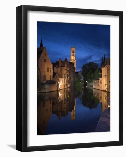 Belfort and River Dijver, Bruges, Flanders, Belgium-Alan Copson-Framed Photographic Print