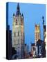 Belfort Belfry and St. Baafskathedraal (St. Baafs Cathedral), Ghent, Flanders, Belgium, Europe-Christian Kober-Stretched Canvas