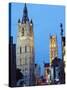 Belfort Belfry and St. Baafskathedraal (St. Baafs Cathedral), Ghent, Flanders, Belgium, Europe-Christian Kober-Stretched Canvas