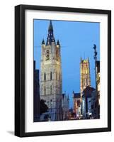 Belfort Belfry and St. Baafskathedraal (St. Baafs Cathedral), Ghent, Flanders, Belgium, Europe-Christian Kober-Framed Photographic Print