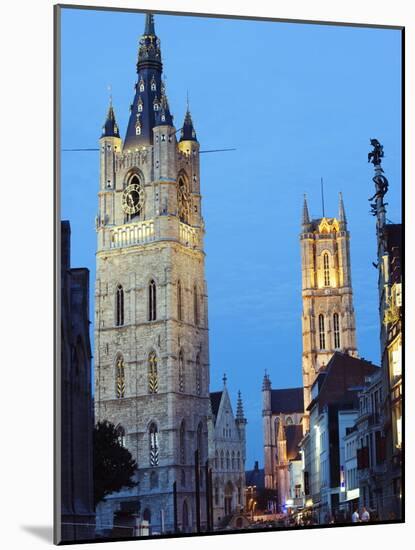 Belfort Belfry and St. Baafskathedraal (St. Baafs Cathedral), Ghent, Flanders, Belgium, Europe-Christian Kober-Mounted Photographic Print