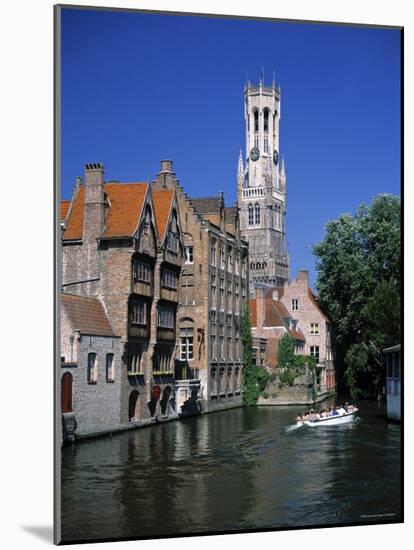 Belfry and Canal, Bruges, Belgium-Gavin Hellier-Mounted Photographic Print