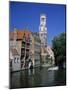 Belfry and Canal, Bruges, Belgium-Gavin Hellier-Mounted Photographic Print