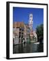 Belfry and Canal, Bruges, Belgium-Gavin Hellier-Framed Photographic Print