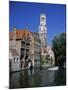 Belfry and Canal, Bruges, Belgium-Gavin Hellier-Mounted Photographic Print
