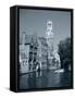 Belfry and Canal, Bruges, Belgium-Gavin Hellier-Framed Stretched Canvas