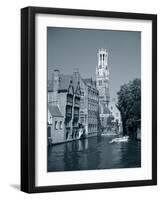 Belfry and Canal, Bruges, Belgium-Gavin Hellier-Framed Photographic Print