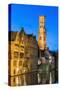 Belfry at Twilight, Historic Center of Bruges, UNESCO World Heritage Site, Belgium, Europe-G&M-Stretched Canvas