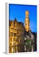 Belfry at Twilight, Historic Center of Bruges, UNESCO World Heritage Site, Belgium, Europe-G&M-Framed Photographic Print