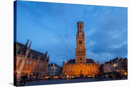 Belfry of Bruges at Grote Markt, Belgium-neirfy-Stretched Canvas