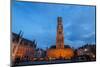 Belfry of Bruges at Grote Markt, Belgium-neirfy-Mounted Photographic Print