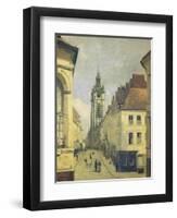 Belfry of Douai-Jean-Baptiste-Camille Corot-Framed Premium Giclee Print