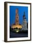 Belfry Tower at Dusk in Bruges, UNESCO World Heritage Site, Belgium, Europe-Charles Bowman-Framed Photographic Print