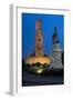 Belfry Tower at Dusk in Bruges, UNESCO World Heritage Site, Belgium, Europe-Charles Bowman-Framed Photographic Print