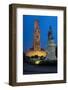Belfry Tower at Dusk in Bruges, UNESCO World Heritage Site, Belgium, Europe-Charles Bowman-Framed Photographic Print