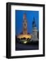 Belfry Tower at Dusk in Bruges, UNESCO World Heritage Site, Belgium, Europe-Charles Bowman-Framed Photographic Print