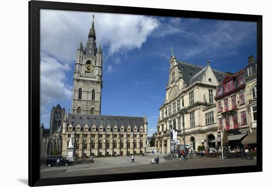 Belfry Tower in Saint Bavo's square, city centre, Ghent, West Flanders, Belgium, Europe-Peter Barritt-Framed Photographic Print