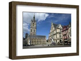 Belfry Tower in Saint Bavo's square, city centre, Ghent, West Flanders, Belgium, Europe-Peter Barritt-Framed Photographic Print