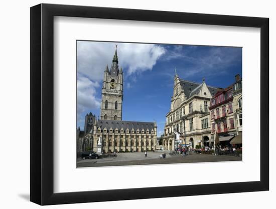 Belfry Tower in Saint Bavo's square, city centre, Ghent, West Flanders, Belgium, Europe-Peter Barritt-Framed Photographic Print