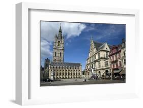 Belfry Tower in Saint Bavo's square, city centre, Ghent, West Flanders, Belgium, Europe-Peter Barritt-Framed Photographic Print