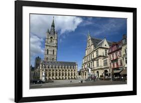 Belfry Tower in Saint Bavo's square, city centre, Ghent, West Flanders, Belgium, Europe-Peter Barritt-Framed Photographic Print