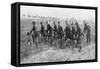 Belgian Bicycle Troops in Haelen, Belgium, August 1914-Montigny-Framed Stretched Canvas