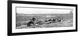 Belgian Bicycle Troops Using Hotchkiss Machine Guns in Haelen, Belgium, August 1914-Montigny-Framed Premium Giclee Print