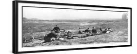 Belgian Bicycle Troops Using Hotchkiss Machine Guns in Haelen, Belgium, August 1914-Montigny-Framed Premium Giclee Print