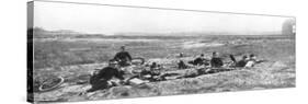 Belgian Bicycle Troops Using Hotchkiss Machine Guns in Haelen, Belgium, August 1914-Montigny-Stretched Canvas