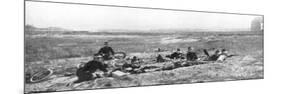 Belgian Bicycle Troops Using Hotchkiss Machine Guns in Haelen, Belgium, August 1914-Montigny-Mounted Giclee Print