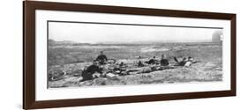 Belgian Bicycle Troops Using Hotchkiss Machine Guns in Haelen, Belgium, August 1914-Montigny-Framed Giclee Print