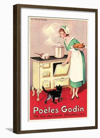 Belgian Cook and Cat-null-Framed Art Print