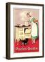 Belgian Cook and Cat-null-Framed Art Print