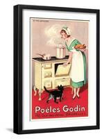 Belgian Cook and Cat-null-Framed Art Print