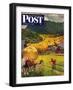 "Belgian Horse Farm," Saturday Evening Post Cover, October 8, 1949-John Clymer-Framed Giclee Print