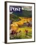 "Belgian Horse Farm," Saturday Evening Post Cover, October 8, 1949-John Clymer-Framed Giclee Print