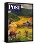 "Belgian Horse Farm," Saturday Evening Post Cover, October 8, 1949-John Clymer-Framed Stretched Canvas