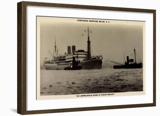 Belgian Line, S.S. Léopoldville, Dans Fleuve Escaut-null-Framed Giclee Print