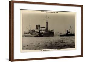 Belgian Line, S.S. Léopoldville, Dans Fleuve Escaut-null-Framed Giclee Print