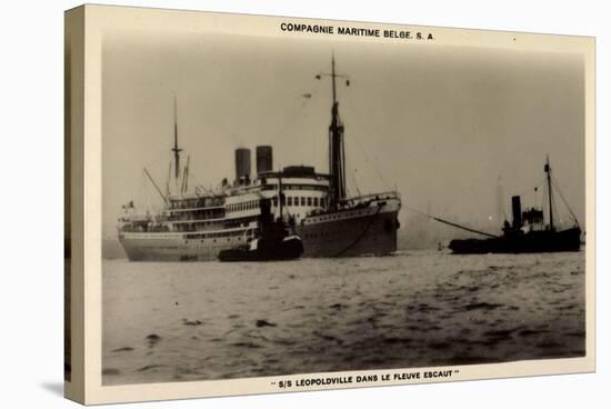 Belgian Line, S.S. Léopoldville, Dans Fleuve Escaut-null-Stretched Canvas