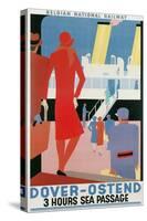 Belgian National Railway Poster, Channel Crossing-Found Image Press-Stretched Canvas