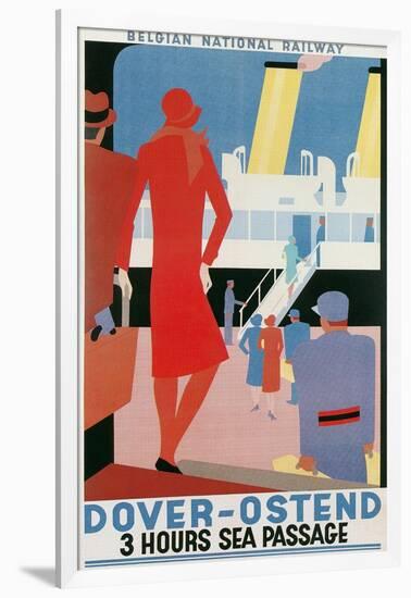 Belgian National Railway Poster, Channel Crossing-Found Image Press-Framed Giclee Print