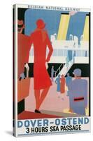 Belgian National Railway Poster, Channel Crossing-Found Image Press-Stretched Canvas