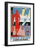 Belgian National Railway Poster, Channel Crossing-Found Image Press-Framed Giclee Print