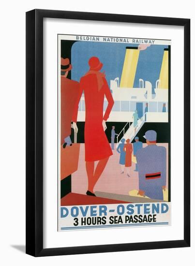 Belgian National Railway Poster, Channel Crossing-Found Image Press-Framed Giclee Print